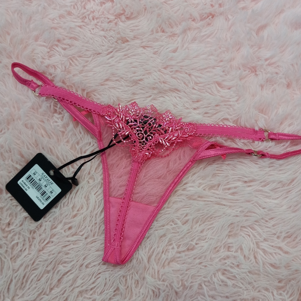 Honey Birdette luxury lingerie panty -Natalie wild pink! Shimmery sex - Picture 4 of 16